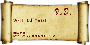 Voll Dávid névjegykártya
