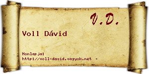 Voll Dávid névjegykártya